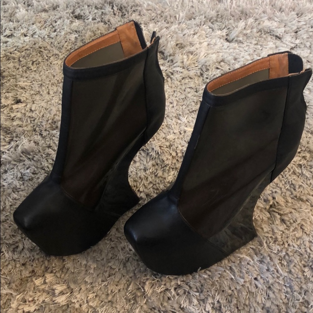 Jeffrey Campbell abstract heel-less shoes